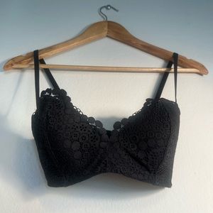 H&M Black Lace Push-up Bralette 34C